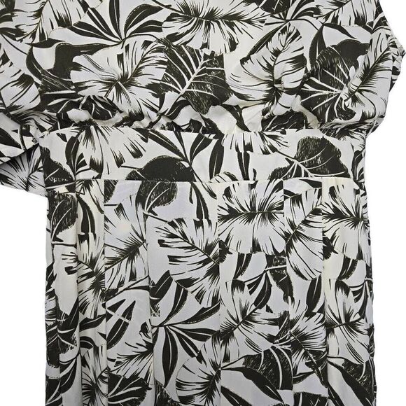 Kosmios Jumpsuit Back Drape Floral Tropical Print Wide Leg Size Large - Picture 3 of 11